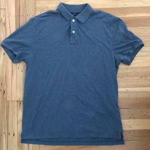 J. Crew Short Sleeve Cotton Polo Blue Grey Medium
